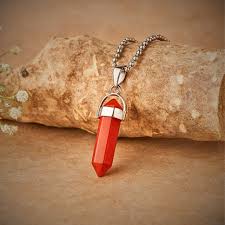 Elegant Red Jasper Crystal Pendant Necklace – Natural Healing Stone Jewelry