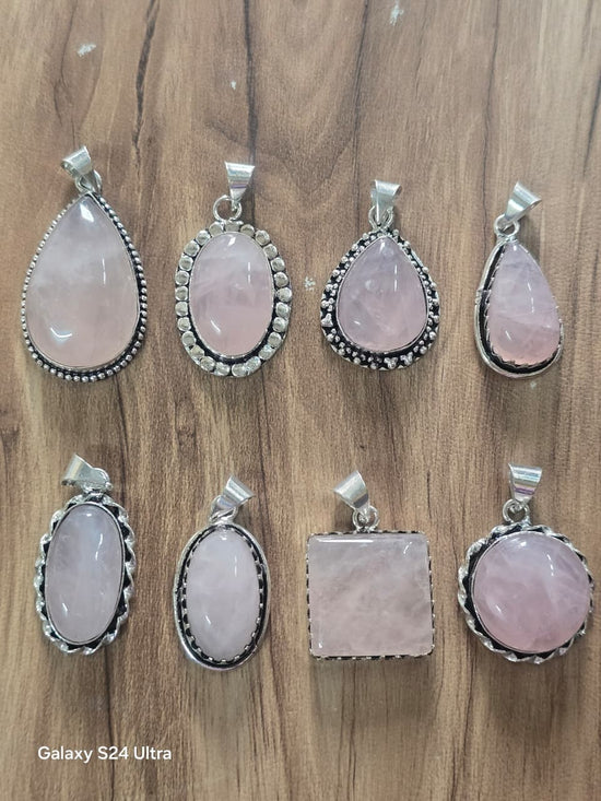 Natural Rose Quartz Crystal Pendants – Healing Stone Jewelry for Love & Positivity